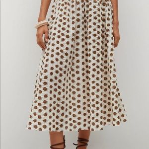 Mango Polka Dot Midi Skirt